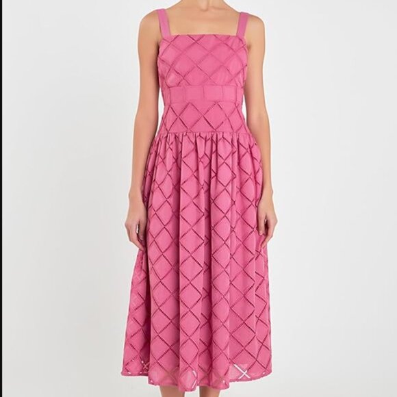 knee length dresses for ladies Stitch Detailed Midi Dress – English Factory